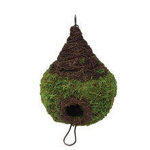 Load image into Gallery viewer, Galapagos Raindrop Woven Moss Reptile Hide \ Birdhouse with Installation Chain 10&quot; x 13&quot;
