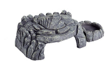 Load image into Gallery viewer, ReptiZoo Grey Rock Magnetic 3-in-1 Feeding Dishes Hideout
